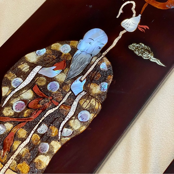🌈 Lovely Vintage oriental abalone shell art set - Picture 11 of 11